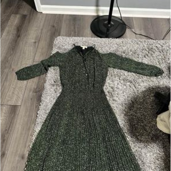 michael kors green pleated dress Michael Kors Collection